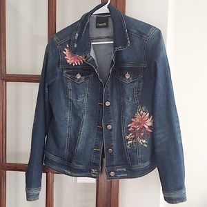 Nanette Lepore Embroidered Floral Denim Jacket